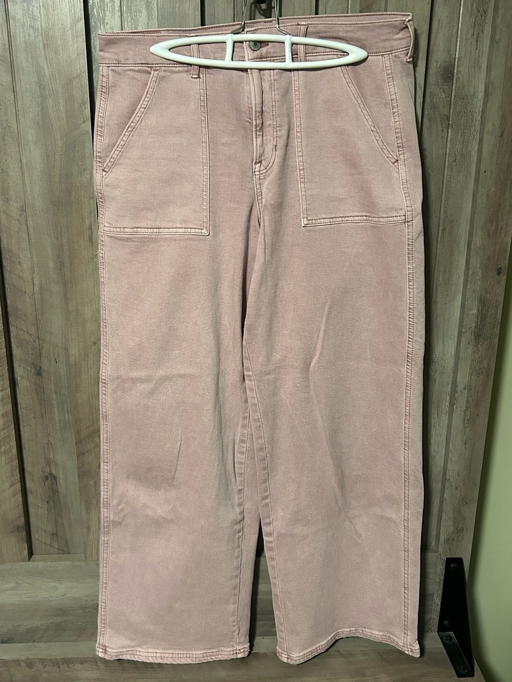 American Eagle Outfitters Dusty Rose High-Rise Wide Leg Pants